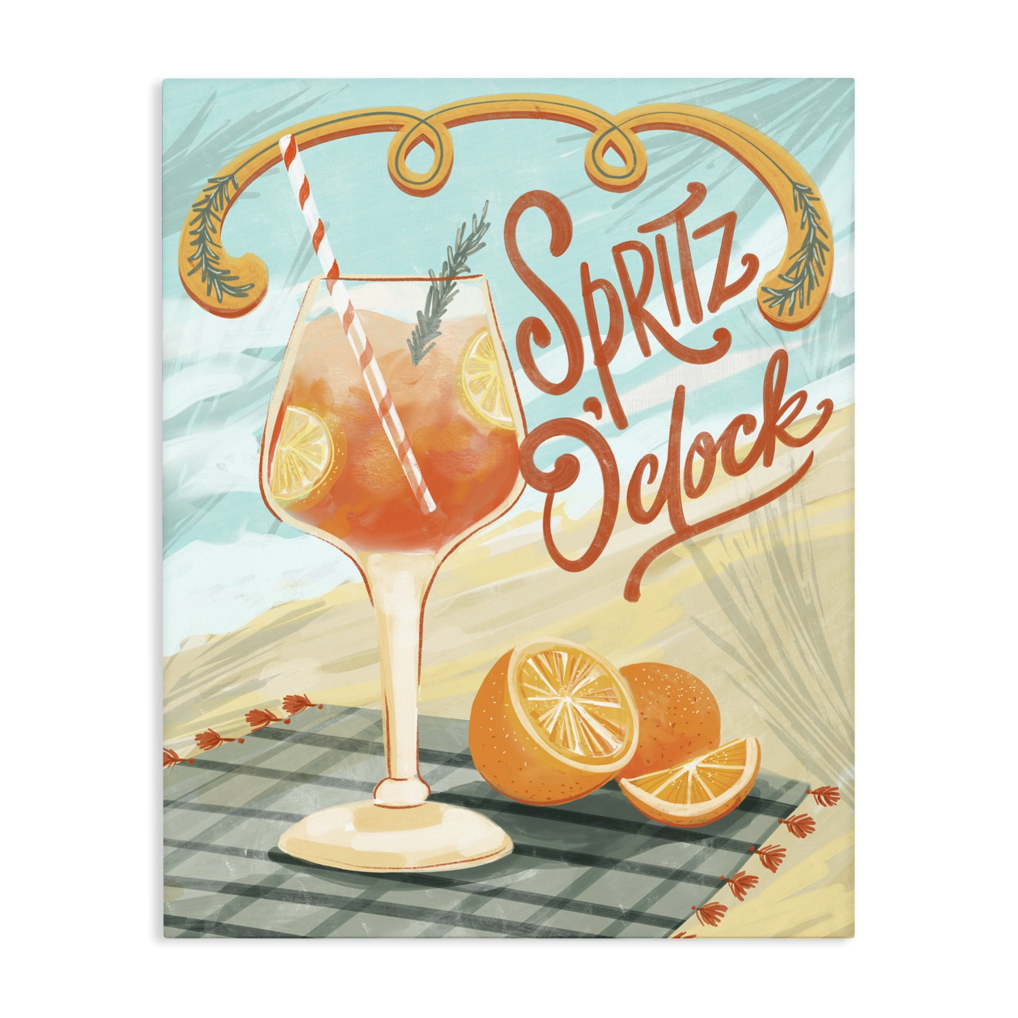Stupell Industries Spritz O'Clock Citrus Cocktail Canvas Wall Art, design by Connie Summers