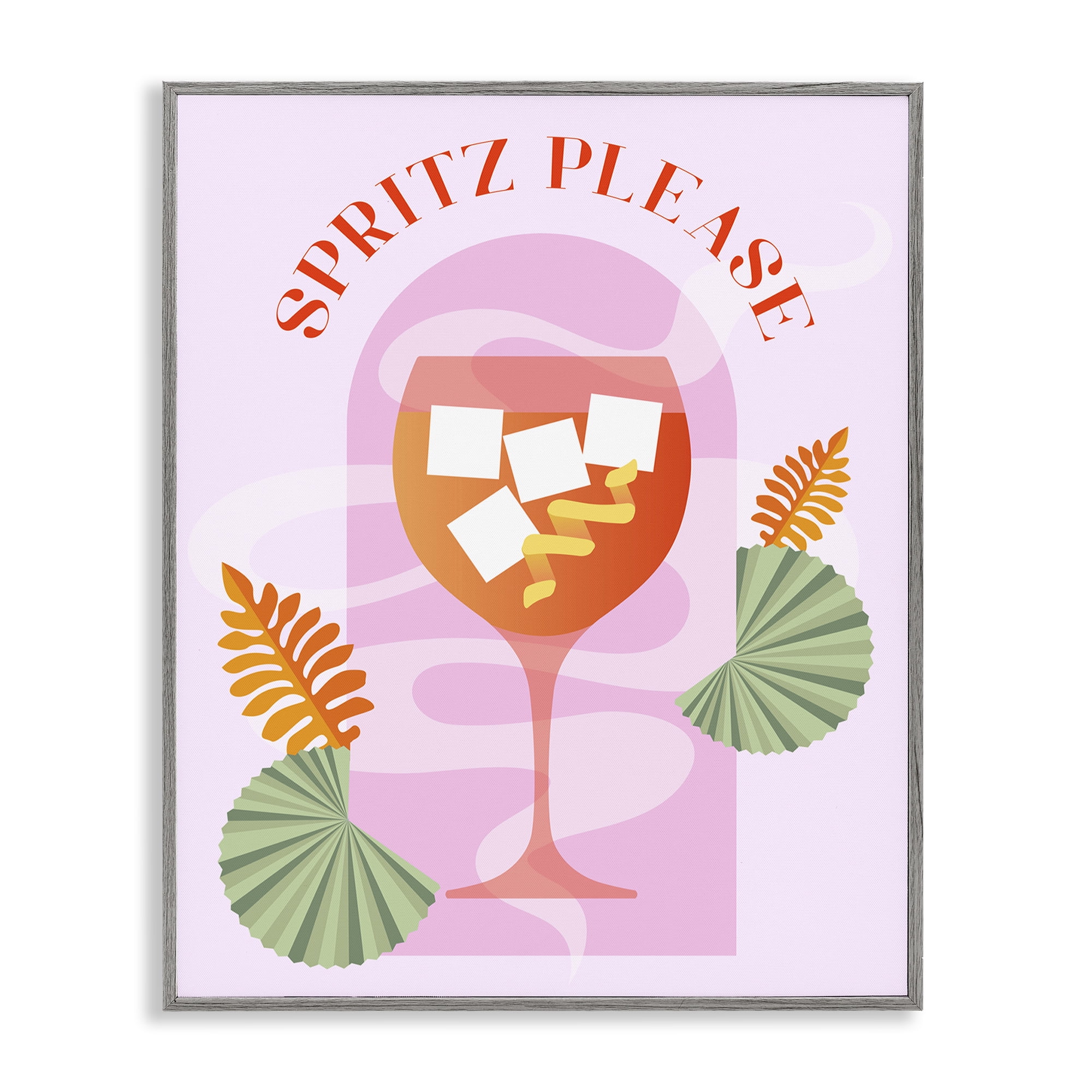 Stupell Industries Spritz Please Cocktail Food & Beverage Painting Gray Framed Art Print Wall Art, 16 x 20