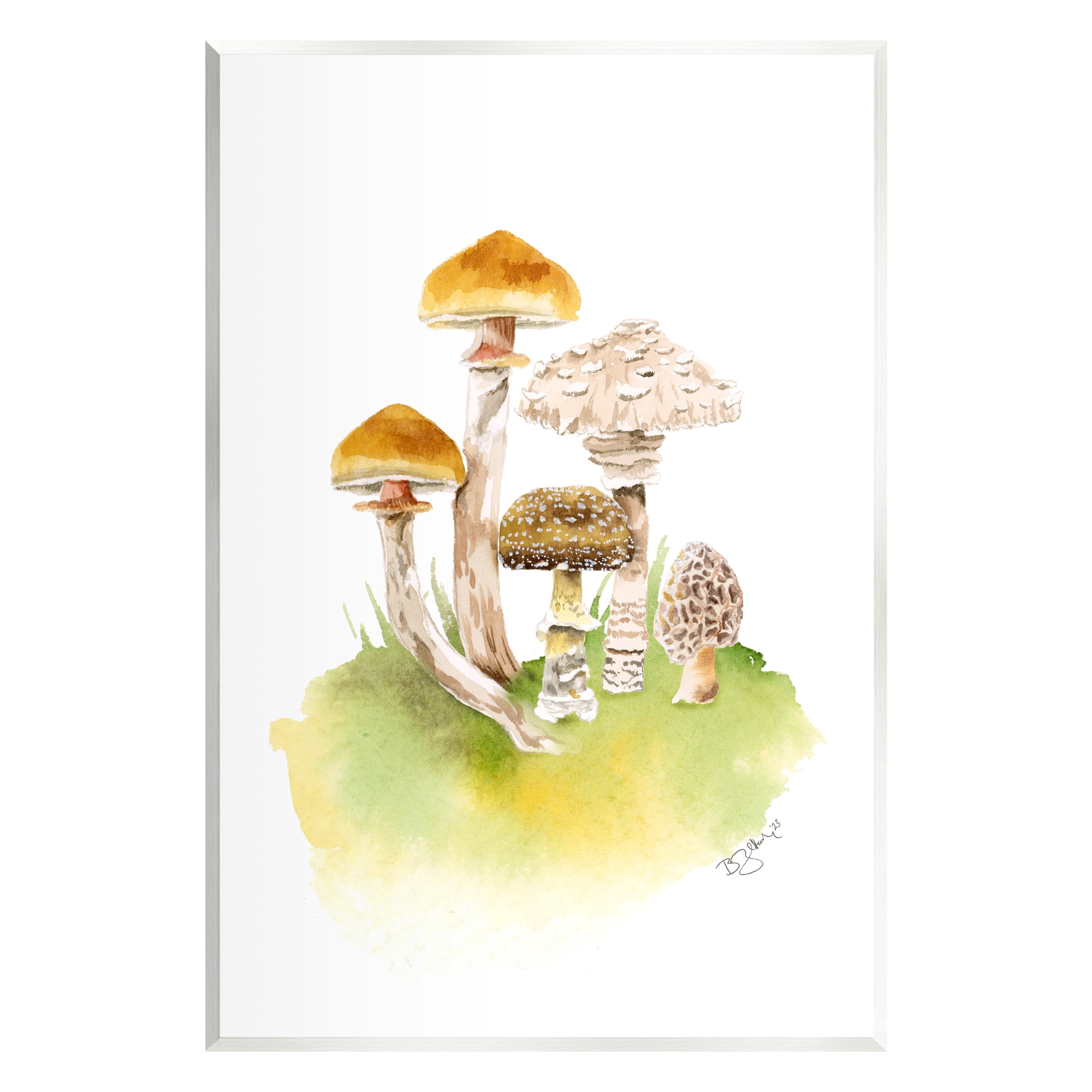 Stupell Industries Sprouting Brown Mushrooms Botanical & Floral Painting Unframed Art Print Wall Art, 10 x 15
