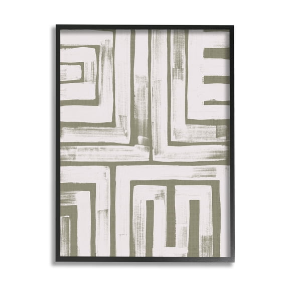 Stupell Industries Square Shape Abstract Pattern Graphic Art Black Framed Art Print Wall Art, Design by June Erica Vess