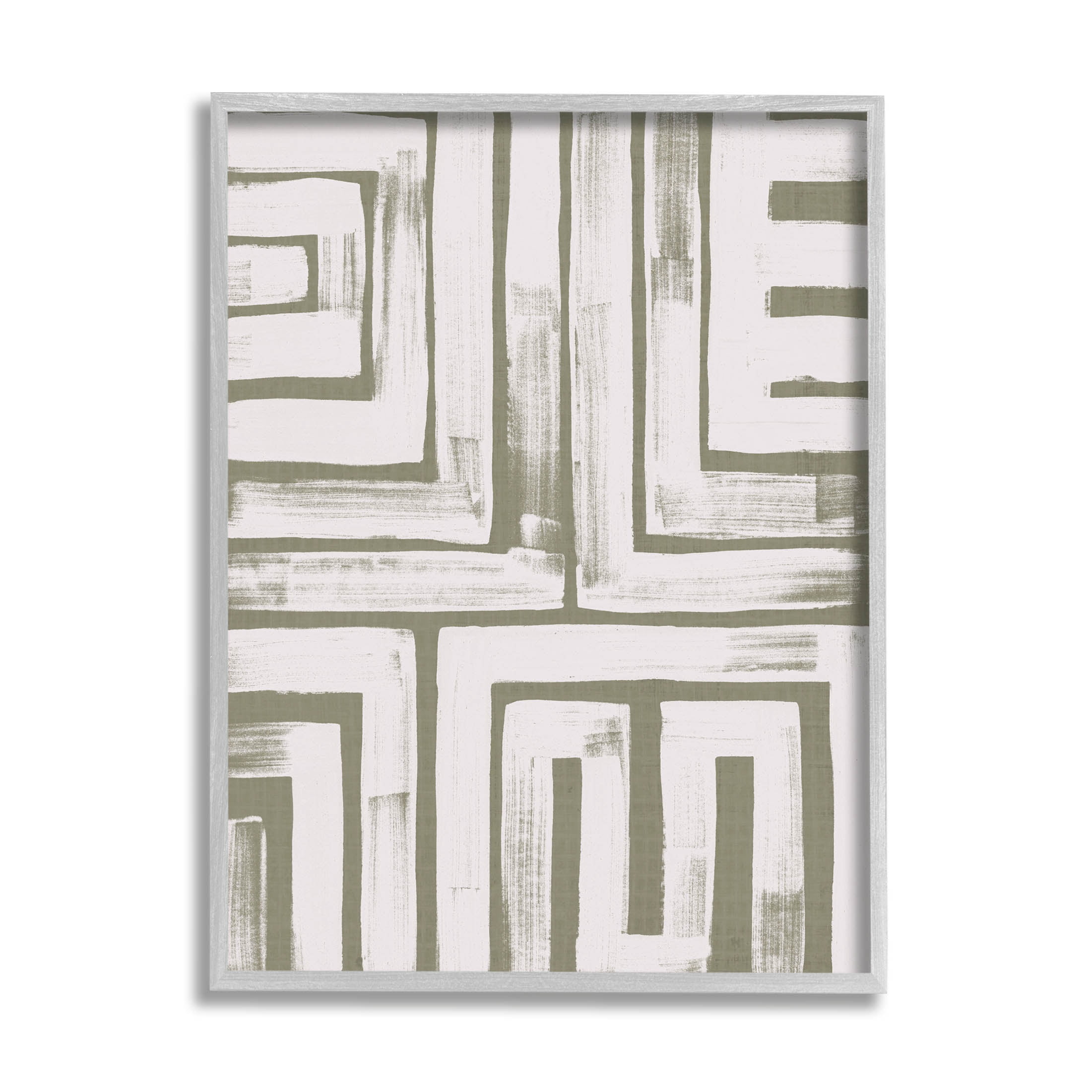 Stupell Industries Square Shape Abstract Pattern Graphic Art Gray Framed Art Print Wall Art, Design by June Erica Vess