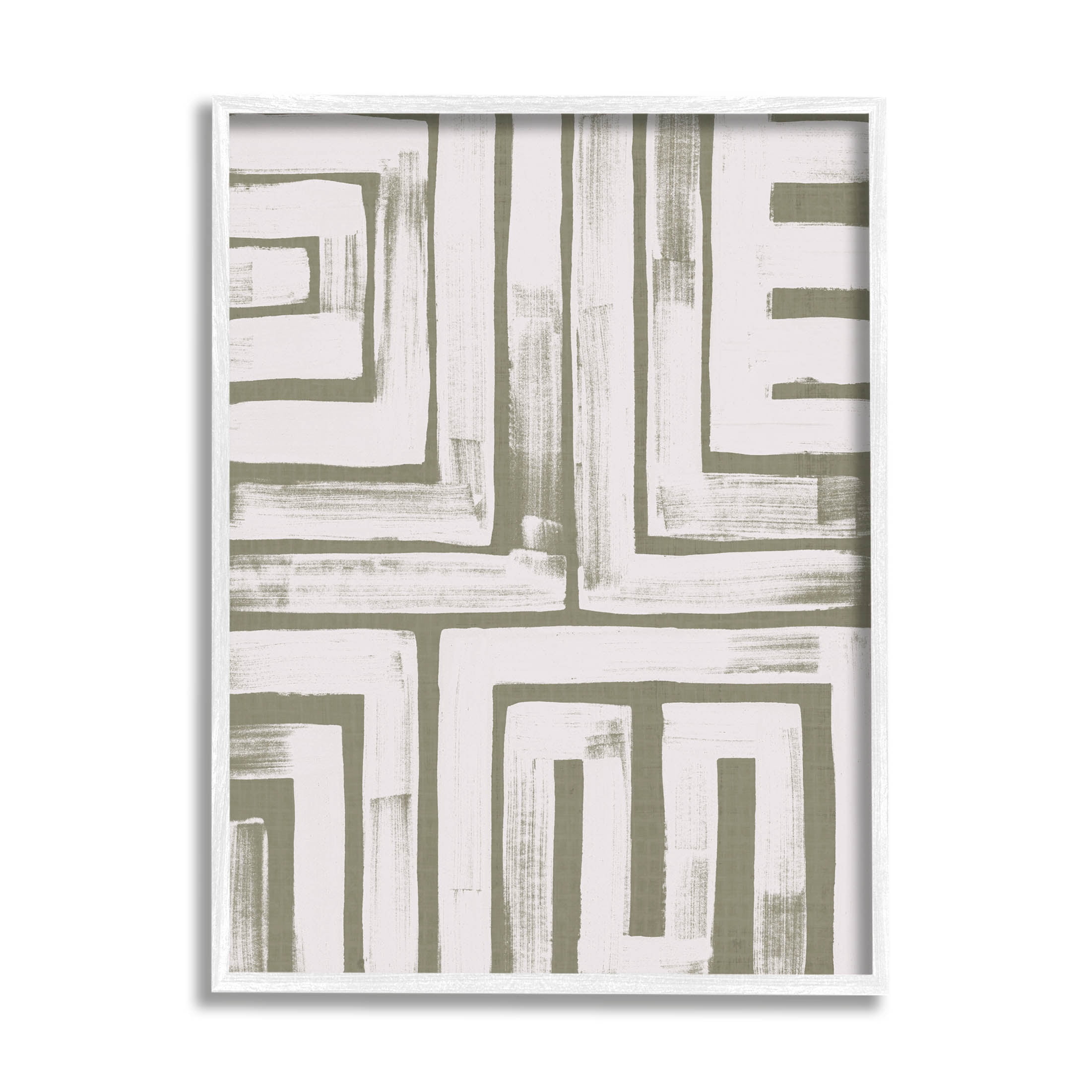 Stupell Industries Square Shape Abstract Pattern Graphic Art White Framed Art Print Wall Art, Design by June Erica Vess