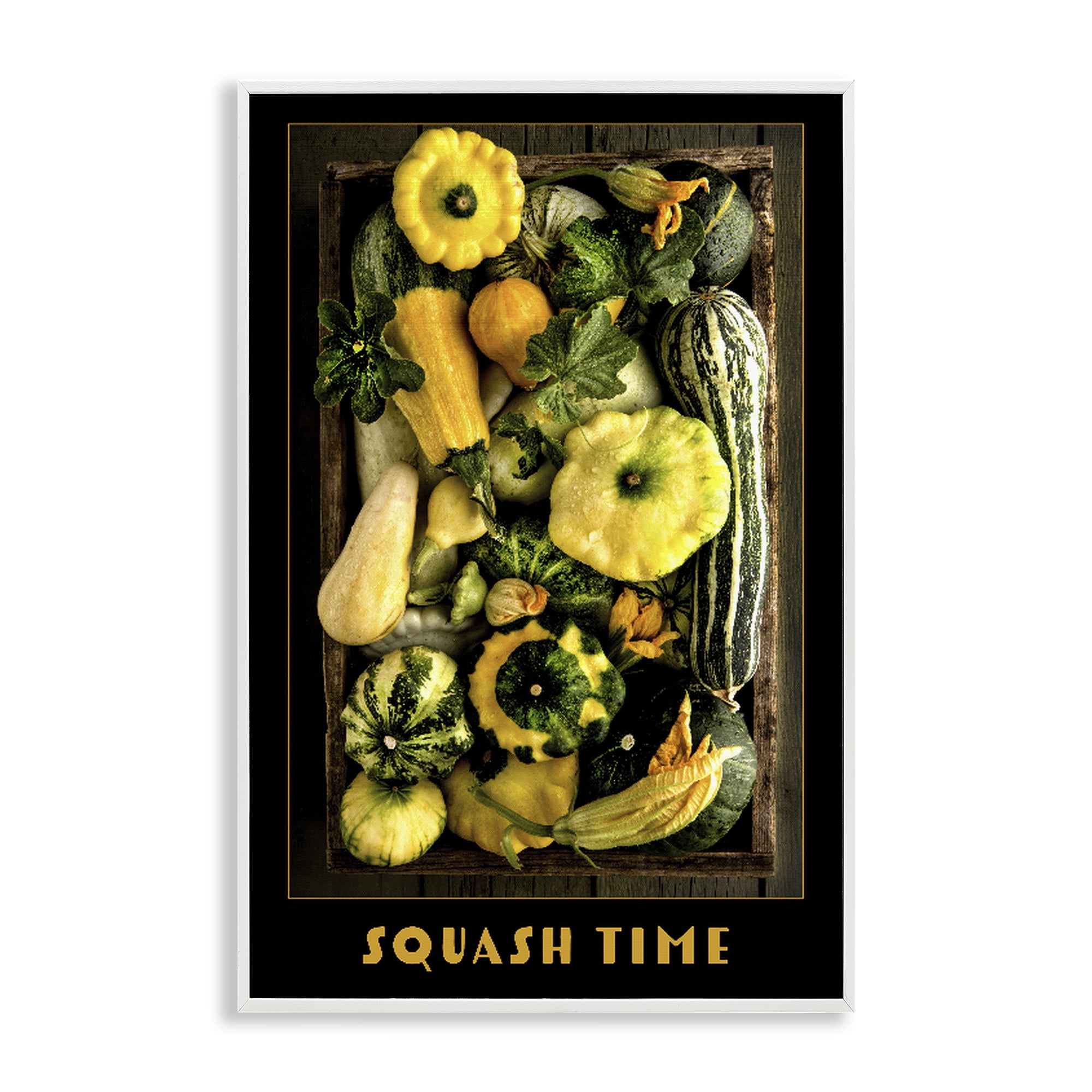 Stupell Industries Squash Time Vibrant Vegetables White Framed Giclee Art, design by Carl Kravats
