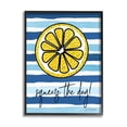 thumbnail image 1 of Stupell Industries Squeeze The Day Expression Lemon Nautical Stripes Landscape Painting Black Framed Art Print Wall Art, 16 x 20, 1 of 1
