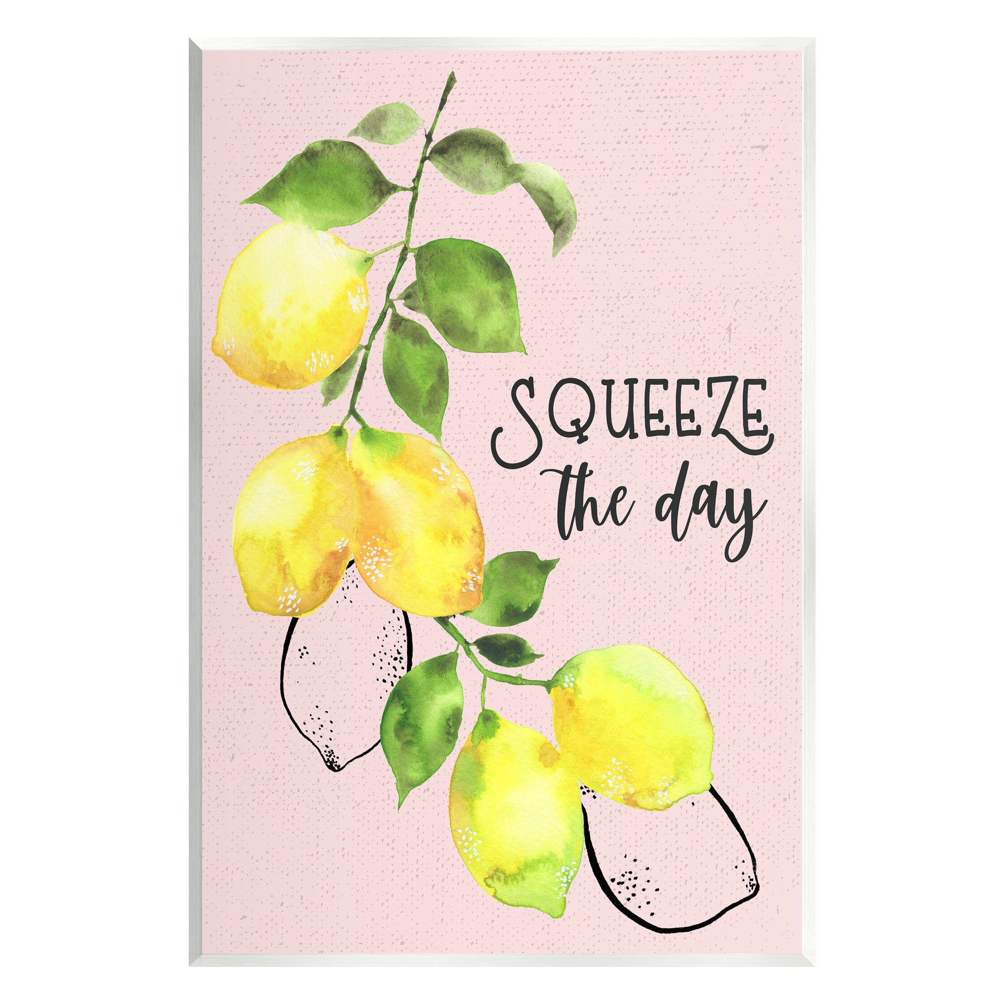 Stupell Industries Squeeze The Day Lemons Food & Beverage Painting Unframed Art Print Wall Art, 13 x 19