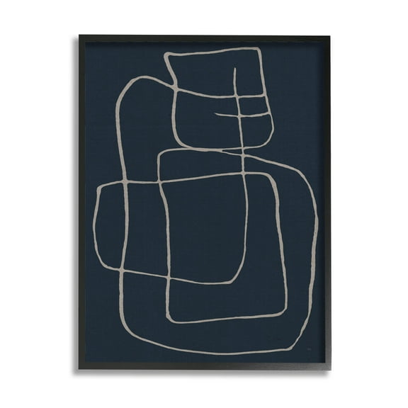 Stupell Industries Squiggle Shapes Abstract Lines Graphic Art Black Framed Art Print Wall Art, Design by Susan Jill
