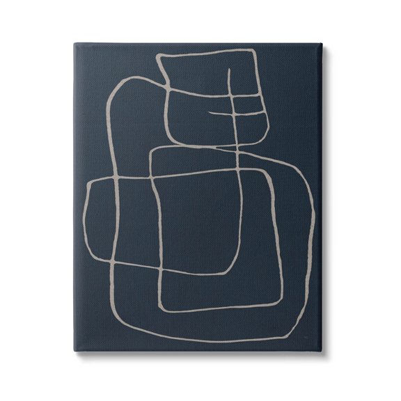 Stupell Industries Squiggle Shapes Abstract Lines Graphic Art Gallery Wrapped Canvas Print Wall Art, Design by Susan Jill