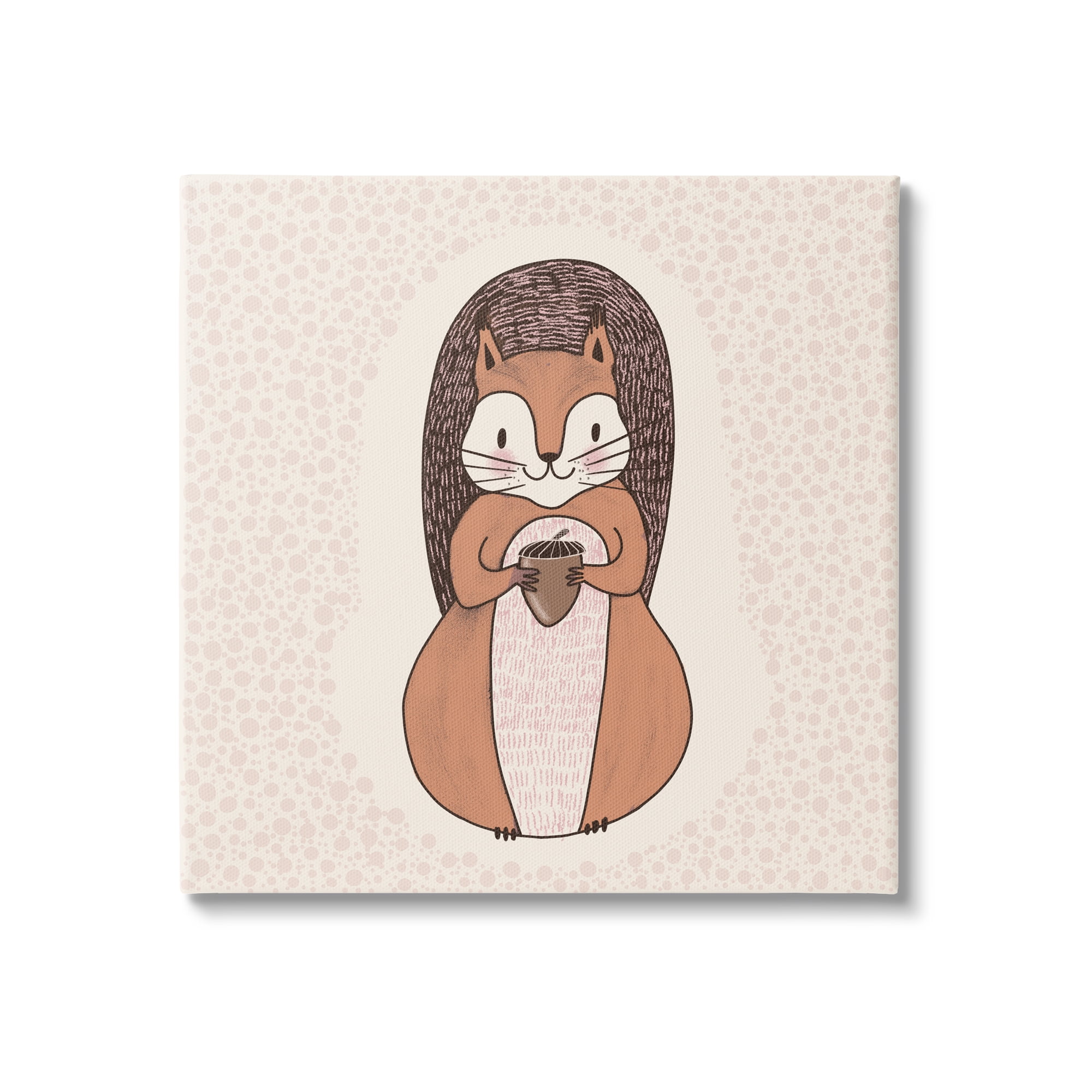 Stupell Industries Squirrel With Acorn Patterned Shapes Woodland Animal Graphic Art Gallery Wrapped Canvas Print Wall Art, Design by Birgit Maria Kiennast