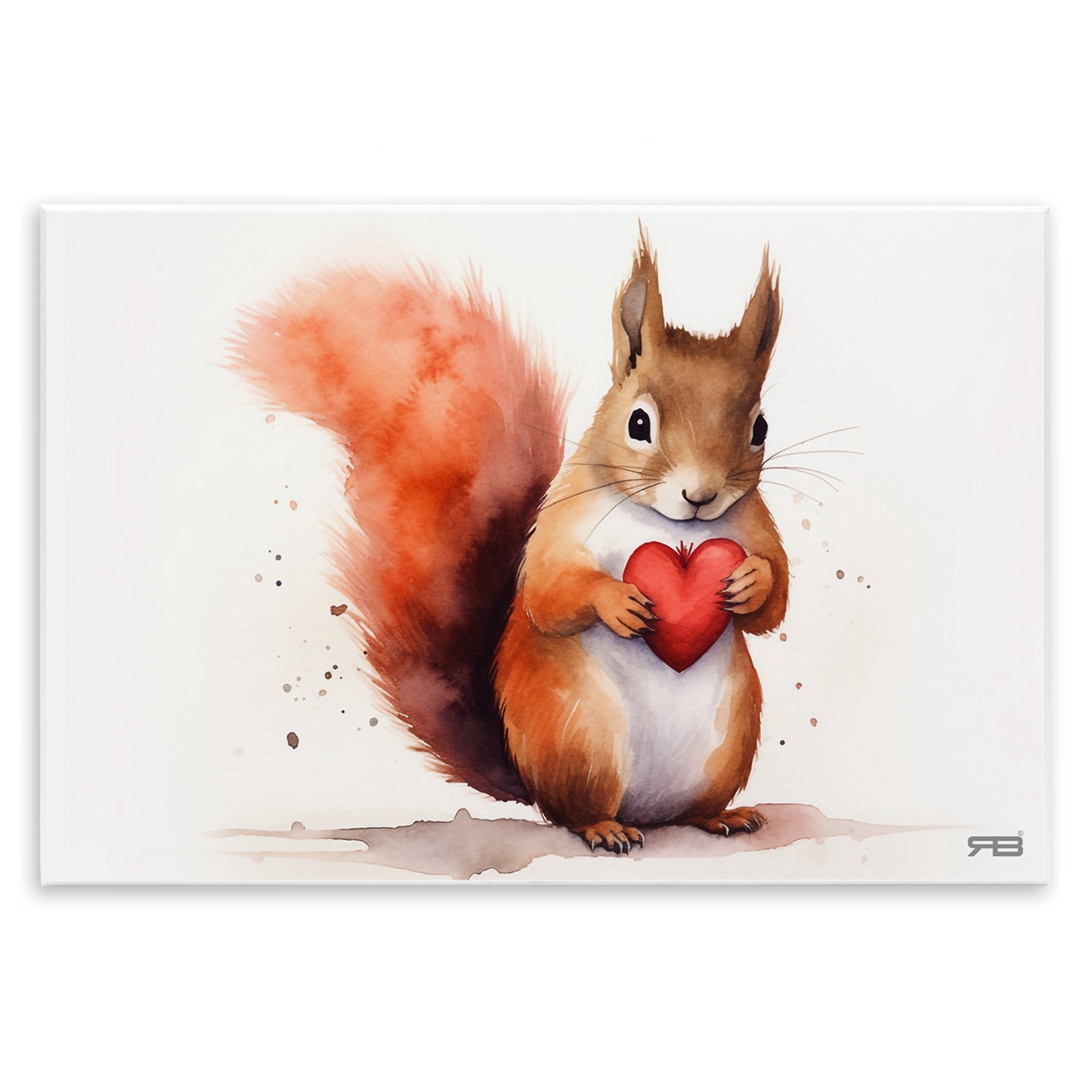 Stupell Industries Squirrel Holding Heart Animals & Insects Painting Unframed Art Print Wall Art, 19 x 13