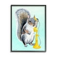 thumbnail image 1 of Stupell Industries Squirrel Talking Yellow Candlestick Telephone Patterned Shapes Graphic Art Black Framed Art Print Wall Art, Design by Amelie Legault, 1 of 5