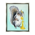 thumbnail image 1 of Stupell Industries Squirrel Talking Yellow Candlestick Telephone Patterned Shapes Graphic Art Luster Gray Floating Framed Canvas Print Wall Art, Design by Amelie Legault, 1 of 5
