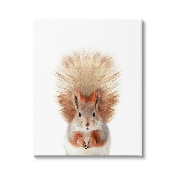 Stupell Industries Squirrel Wildlife Portrait Animals & Insects Painting Gallery Wrapped Canvas Print Wall Art, 16 x 20