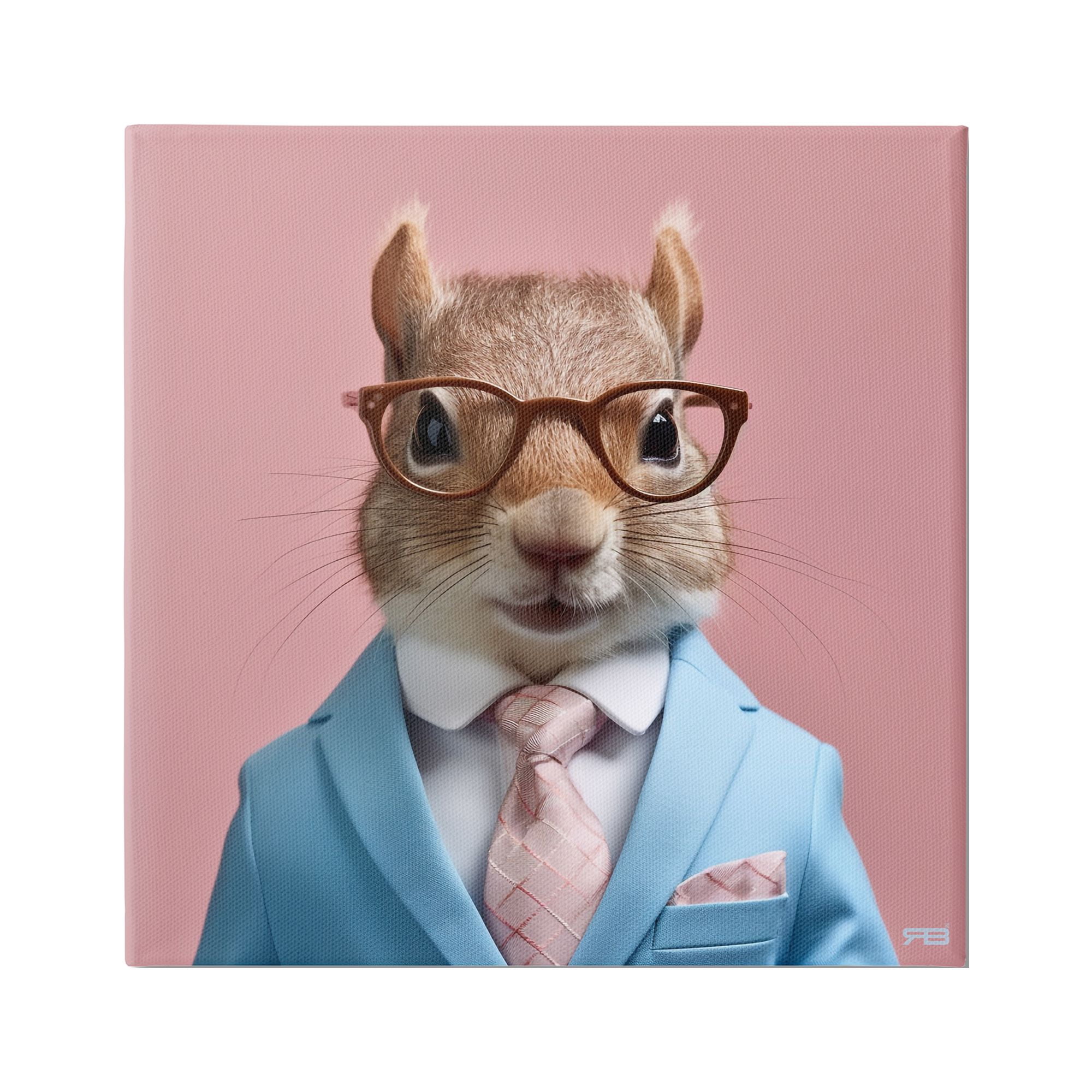Stupell Industries Squirrel in Classy Suit Animals & Insects Painting Gallery Wrapped Canvas Art Print Wall Art, 17 x 17