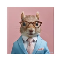 Stupell Industries Squirrel in Classy Suit Animals & Insects Painting Gallery Wrapped Canvas Art Print Wall Art, 17 x 17