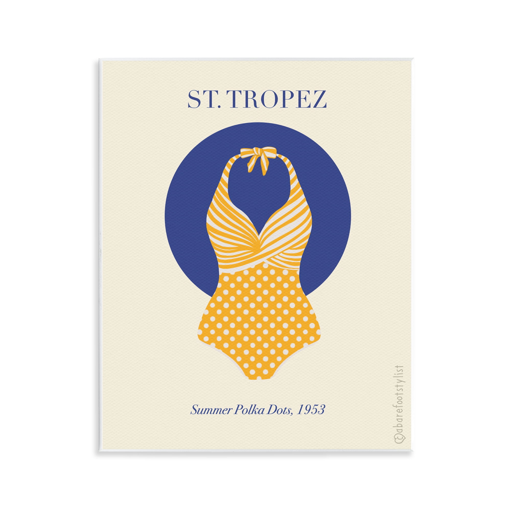 Stupell Industries St. Tropez Dotted Swimsuit Wall Plaque Art, design by A Barefoot Stylist