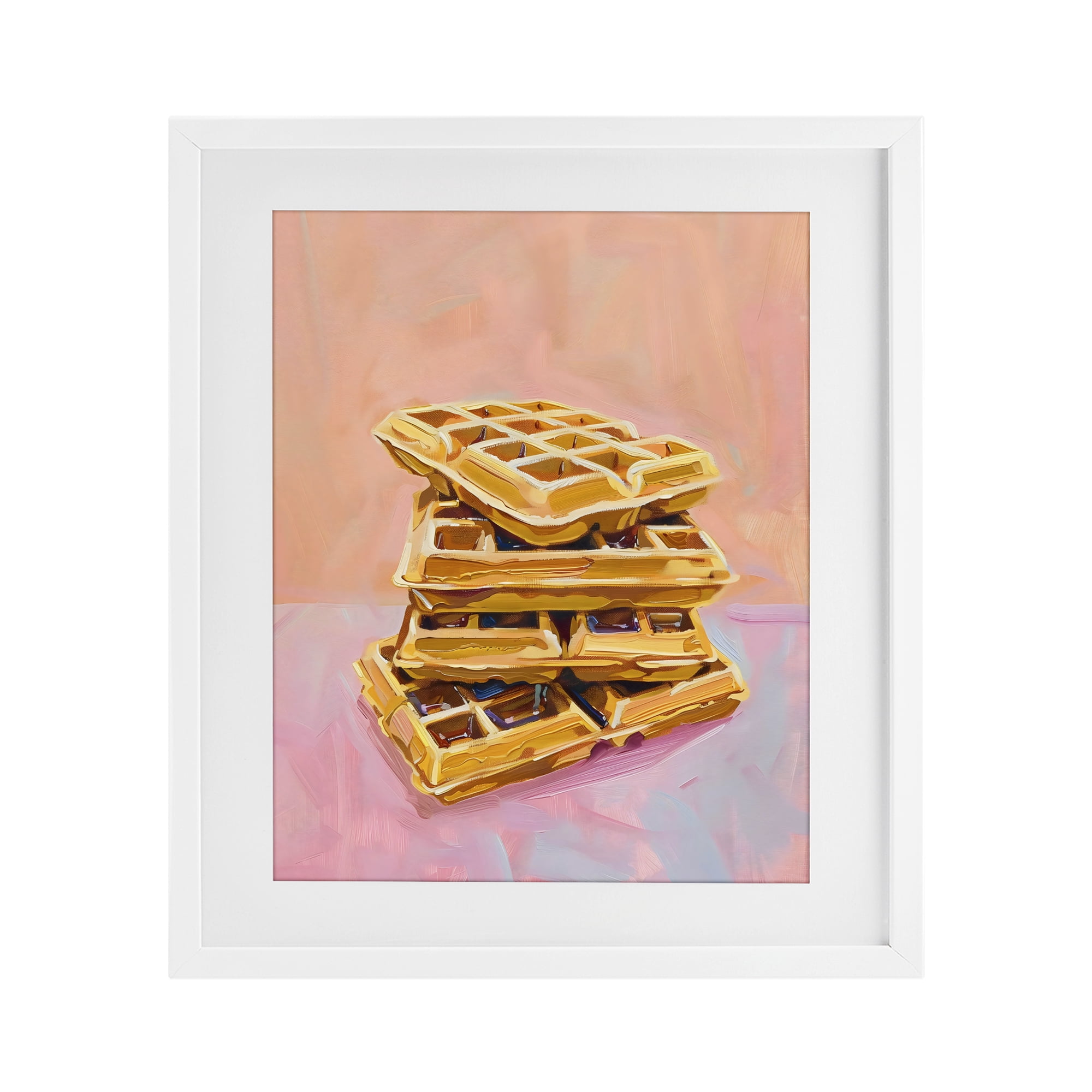 Stupell Industries Stack of Fluffy Waffles White Framed Print Under Glass, design by The Prints Vibe