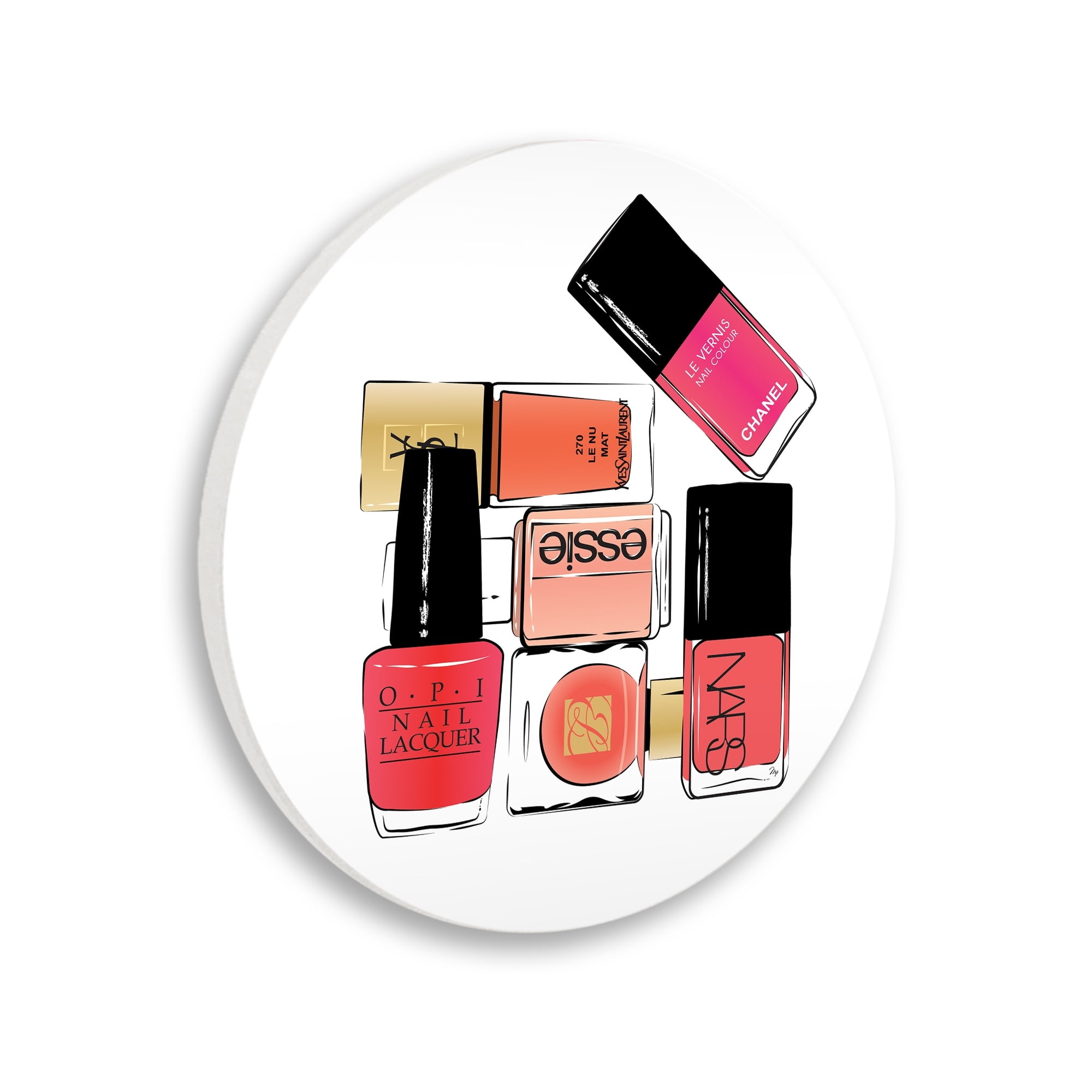 Stupell Industries Stack of Nail Polish Glam Fashion Beauty Cosmetics,12 x 12,Design By Martina Pavlova