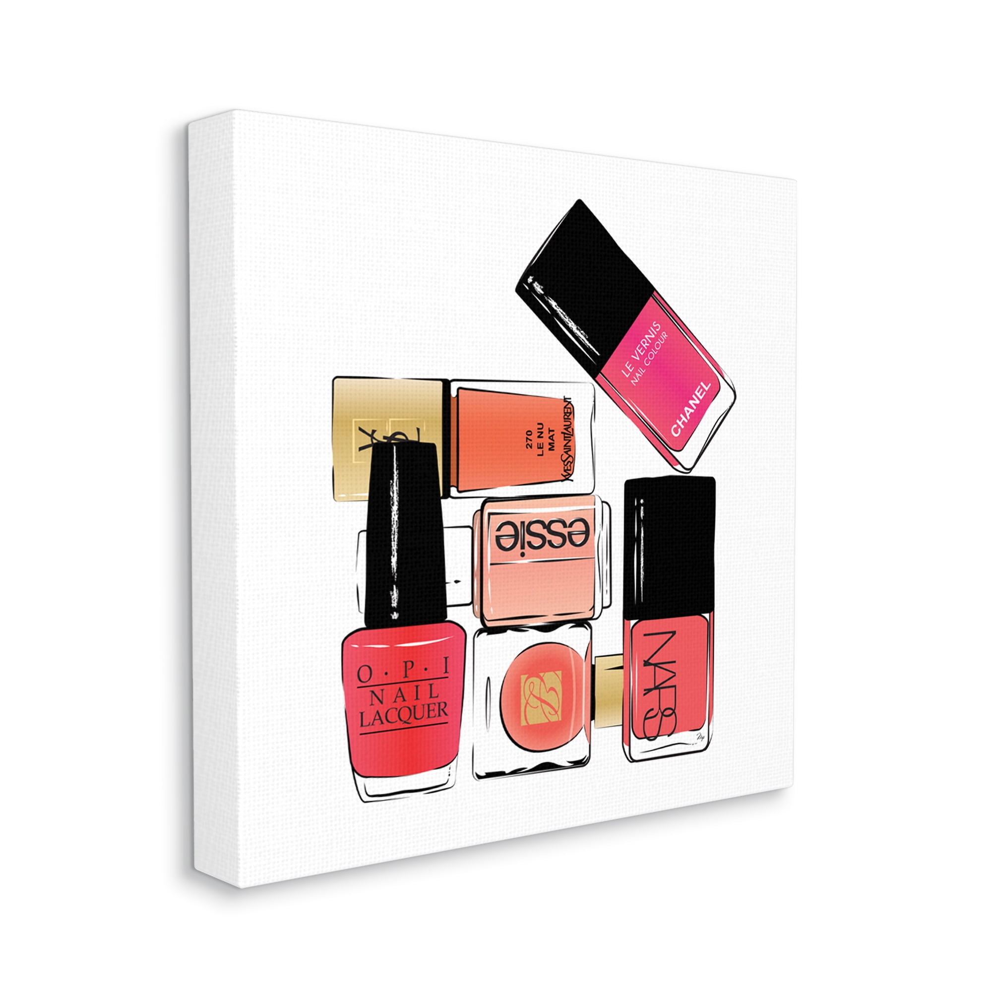Stupell Industries Stack of Nail Polish Glam Fashion Beauty Cosmetics, 36 x 36, Designed by Martina Pavlova