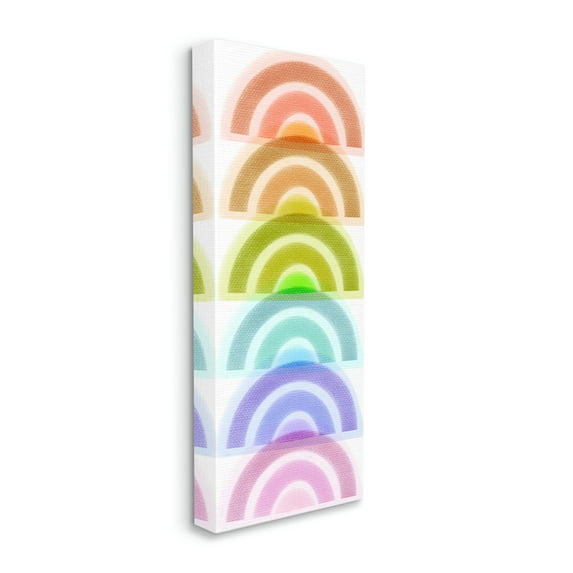 Stupell Industries Stack of Rainbows Kids Bold Playful Arches Art for Kids Painting Gallery Wrapped Canvas Print Wall Art, 13 x 30