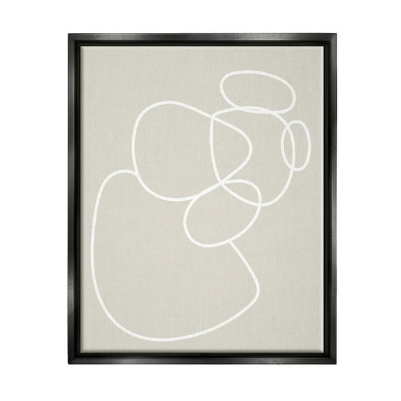 Stupell Industries Stacked Abstract Rocks Nature Painting Black Floater Framed Art Print Wall Art, 25 x 31