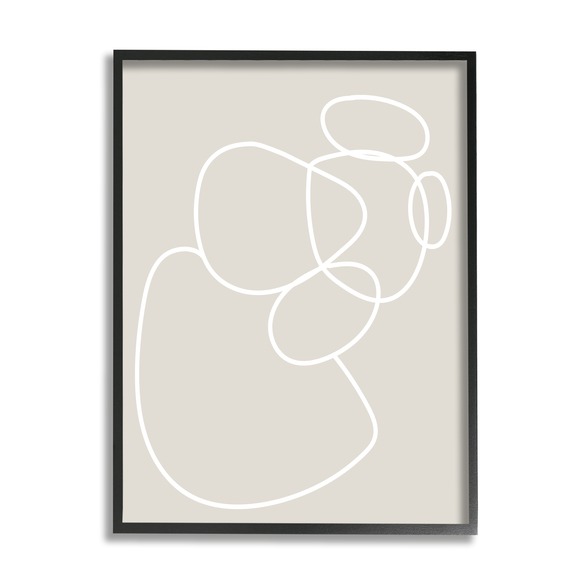 Stupell Industries Stacked Abstract Rocks Nature Painting Black Framed Art Print Wall Art, 16 x 20