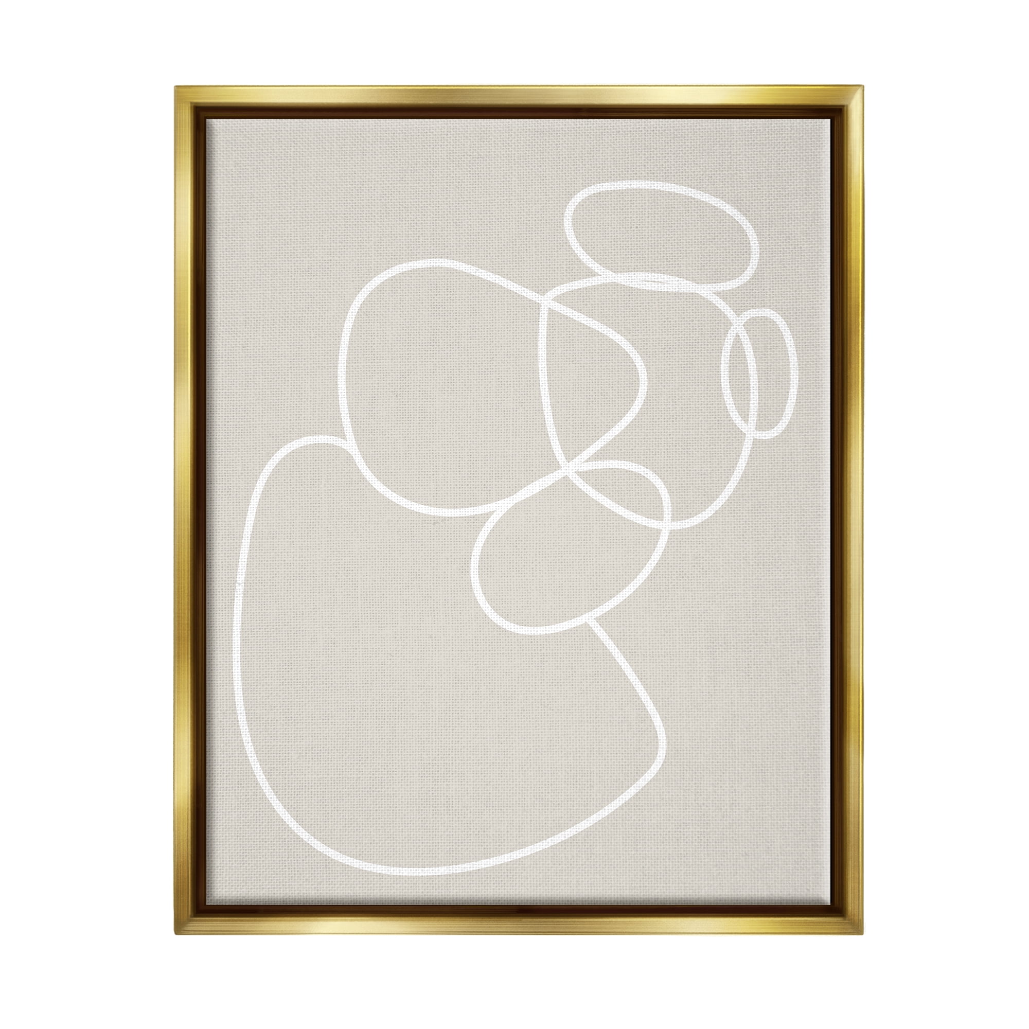Stupell Industries Stacked Abstract Rocks Nature Painting Gold Floater Framed Art Print Wall Art, 17 x 21