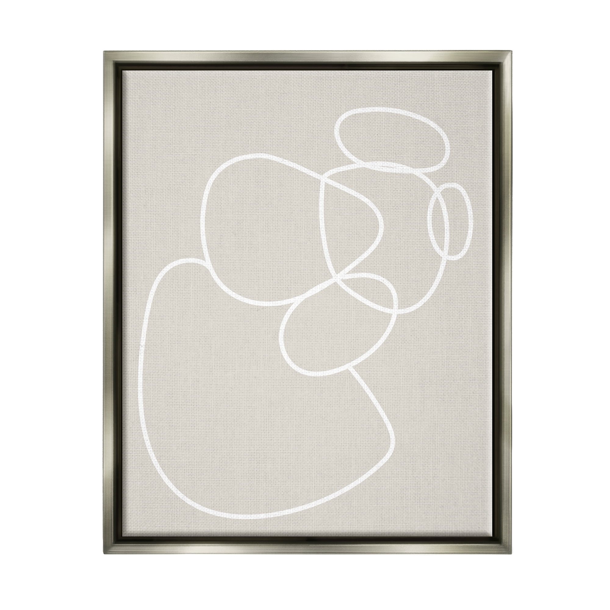 Stupell Industries Stacked Abstract Rocks Nature Painting Gray Floater Framed Art Print Wall Art, 25 x 31
