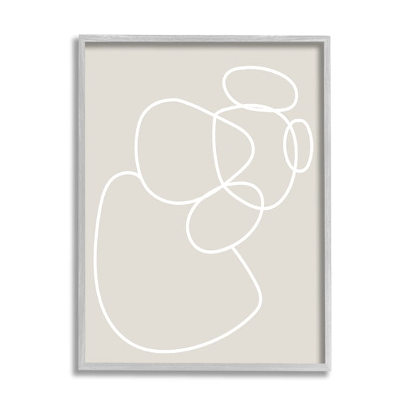 Stupell Industries Stacked Abstract Rocks Nature Painting Gray Framed Art Print Wall Art, 11 x 14