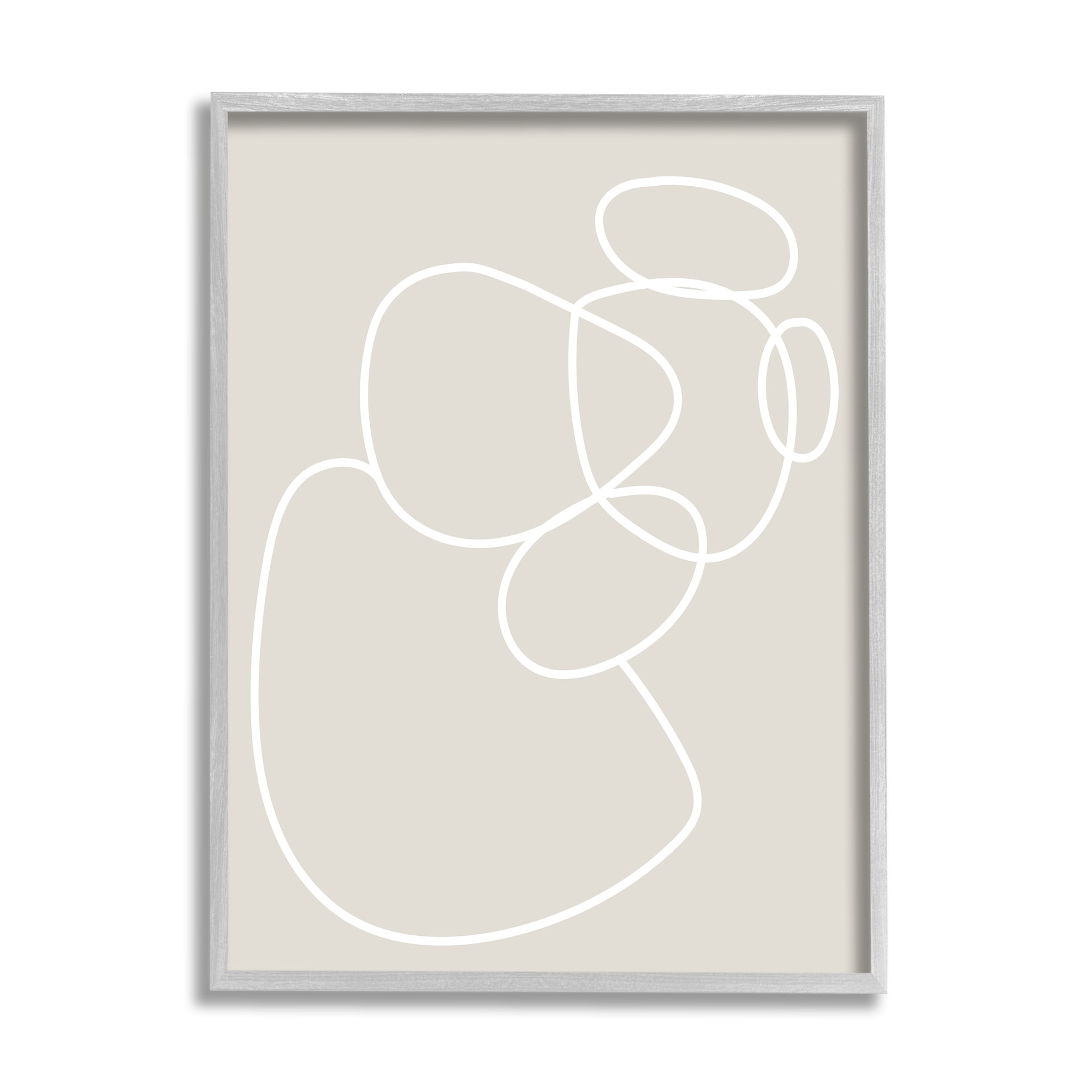 Stupell Industries Stacked Abstract Rocks Nature Painting Gray Framed Art Print Wall Art, 24 x 30