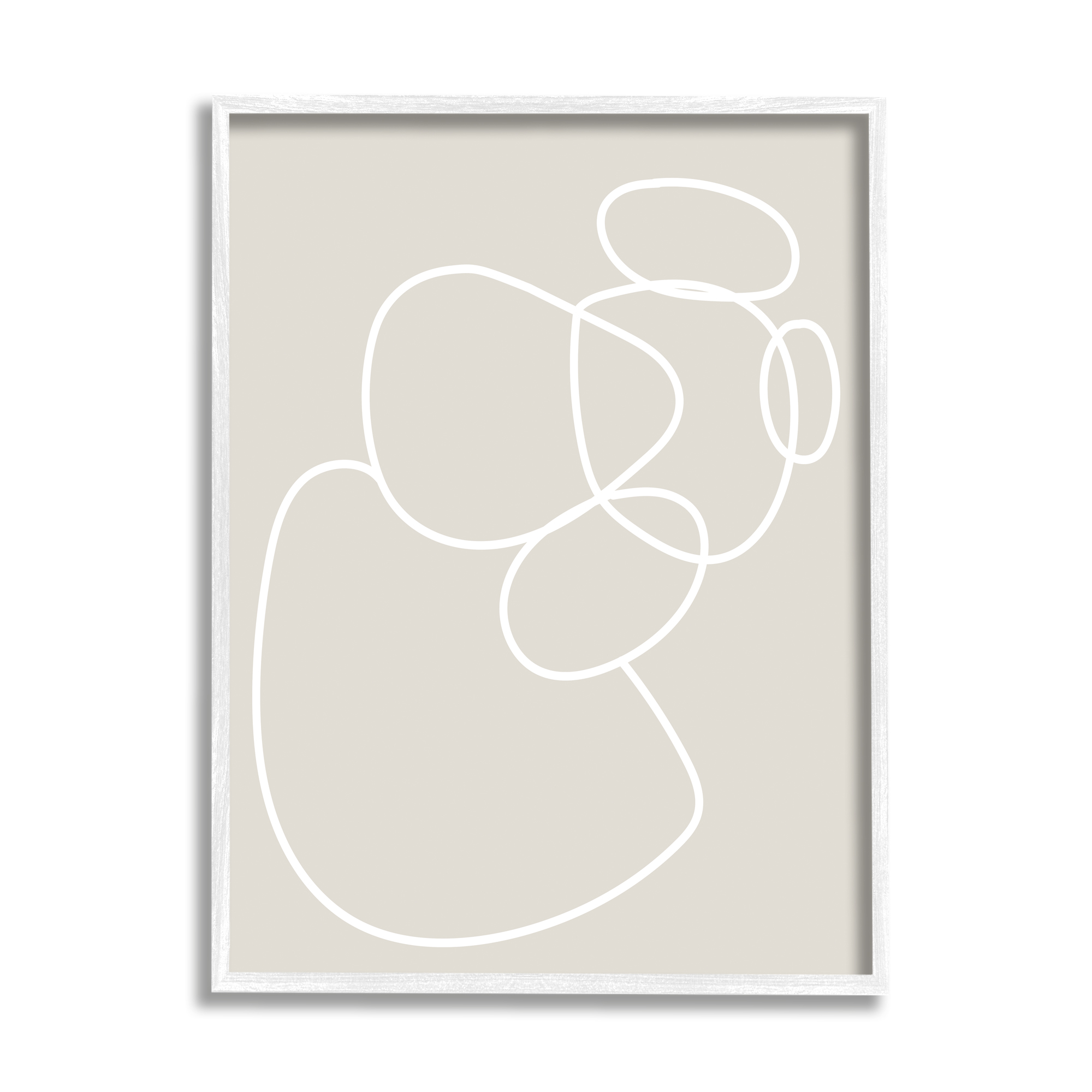 Stupell Industries Stacked Abstract Rocks Nature Painting White Framed Art Print Wall Art, 24 x 30