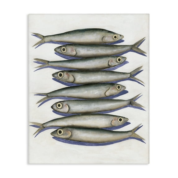 Stupell Industries Stacked Anchovy Fish Canvas Wall Art design by Michael Willett, 20 x 16