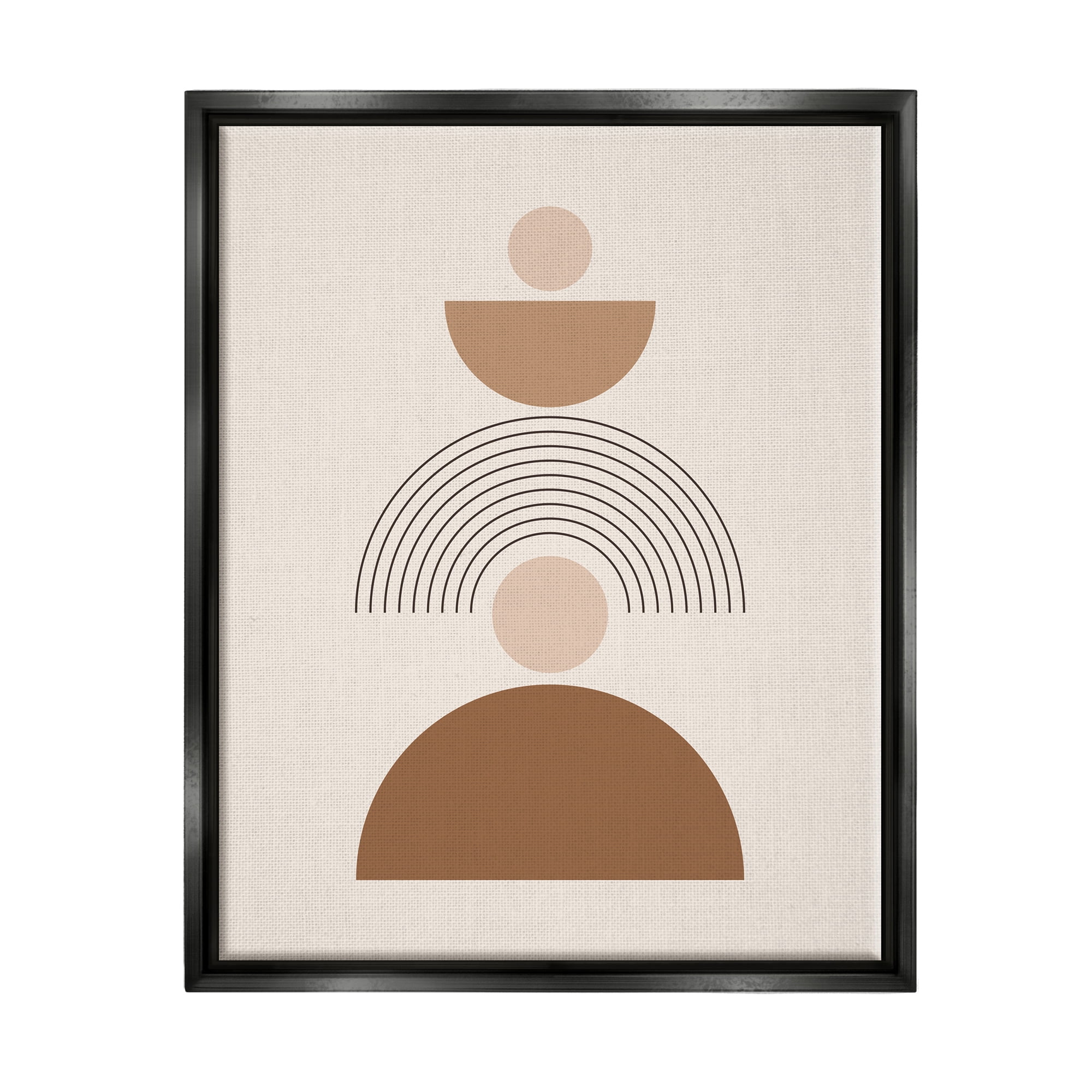 Stupell Industries Stacked Boho Shapes Abstract Painting Black Floater Framed Art Print Wall Art, 25 x 31