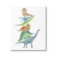 thumbnail image 1 of Stupell Industries Stacked Dinosaurs Balancing T-Rex Stegosaurus Illustration Graphic Art Gallery Wrapped Canvas Print Wall Art, Design by Dishique, 1 of 7