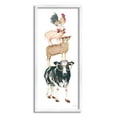 thumbnail image 1 of Stupell Industries Stacked Farm Animals Wearing Glasses Graphic Art White Framed Art Print Wall Art, Design by Cindy Jacobs, 1 of 8