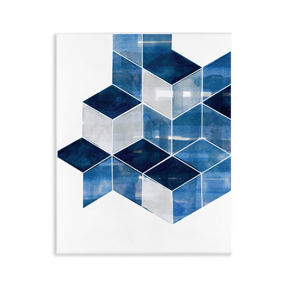 Stupell Industries Stacked Geometric Cubes Abstract Painting Unframed Art Print Wall Art, 11 x 14