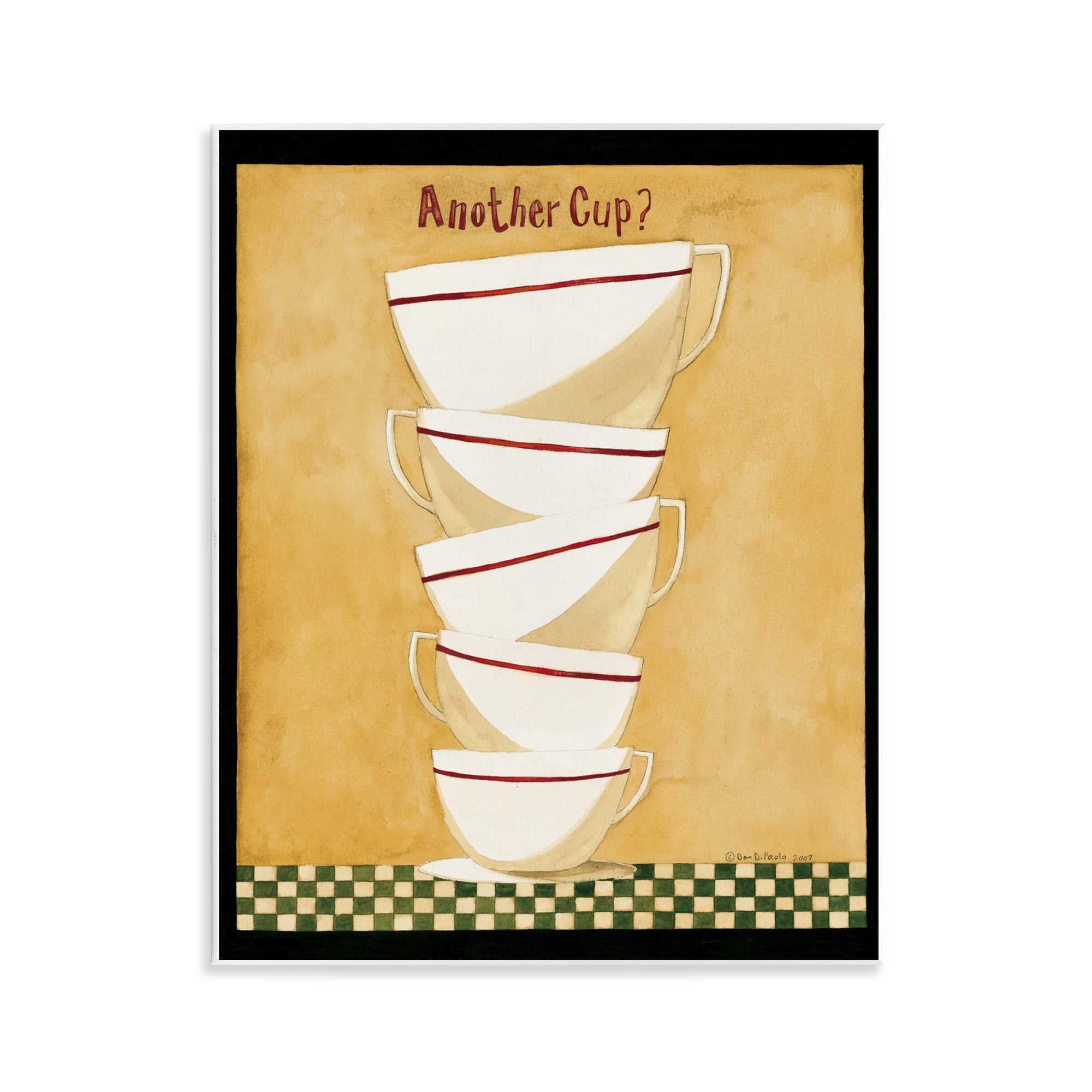 Stupell Industries Stacked Mug Collection Food & Beverage Painting Unframed Art Print Wall Art, 11 x 14