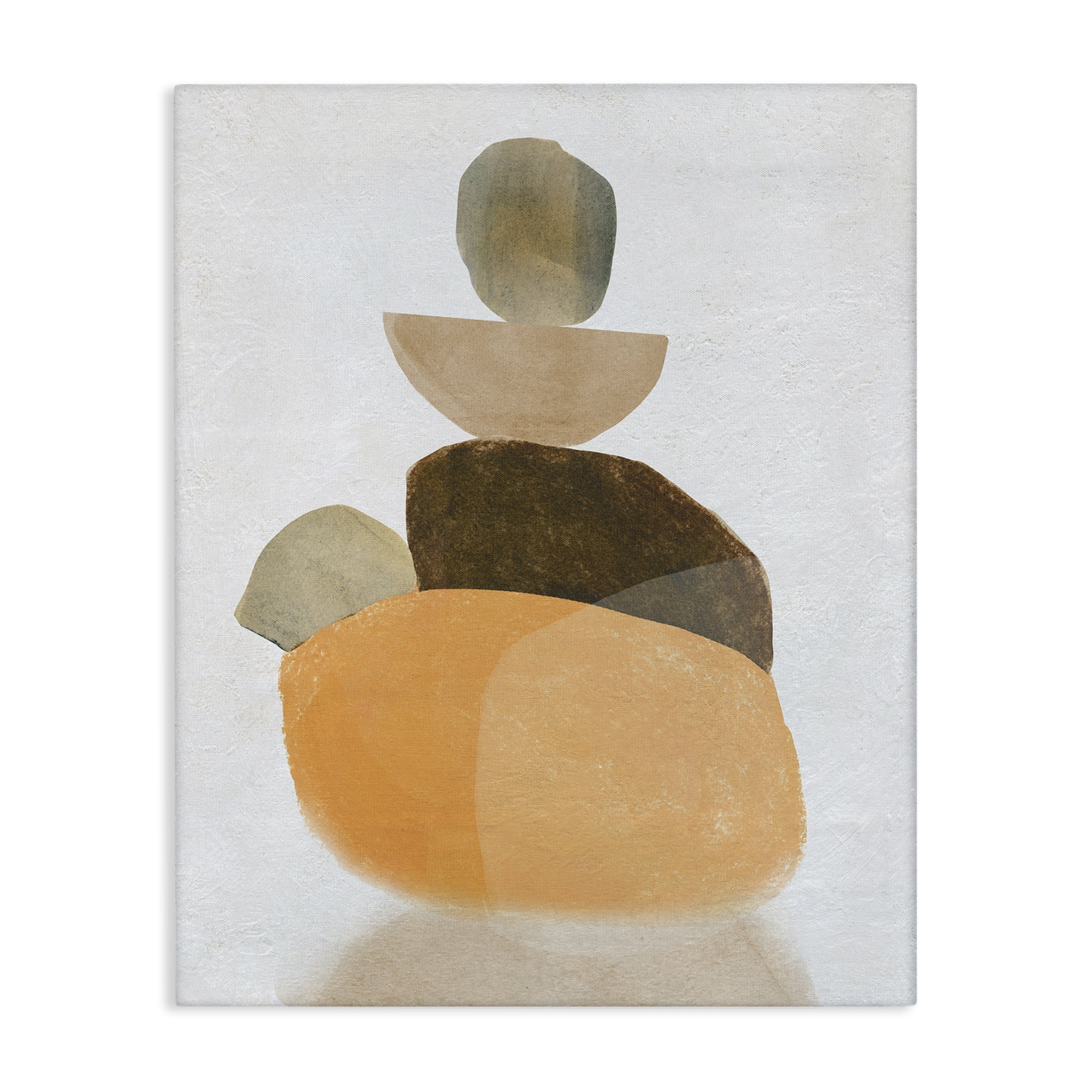 Stupell Industries Stacked Rocks Neutral Tones Abstract Painting Gallery Wrapped Canvas Art Print Wall Art, 36 x 48