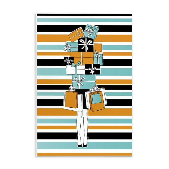 Stupell Industries Stacked Shopping Boxes Beauty & Fashion Painting Unframed Art Print Wall Art, 10 x 15