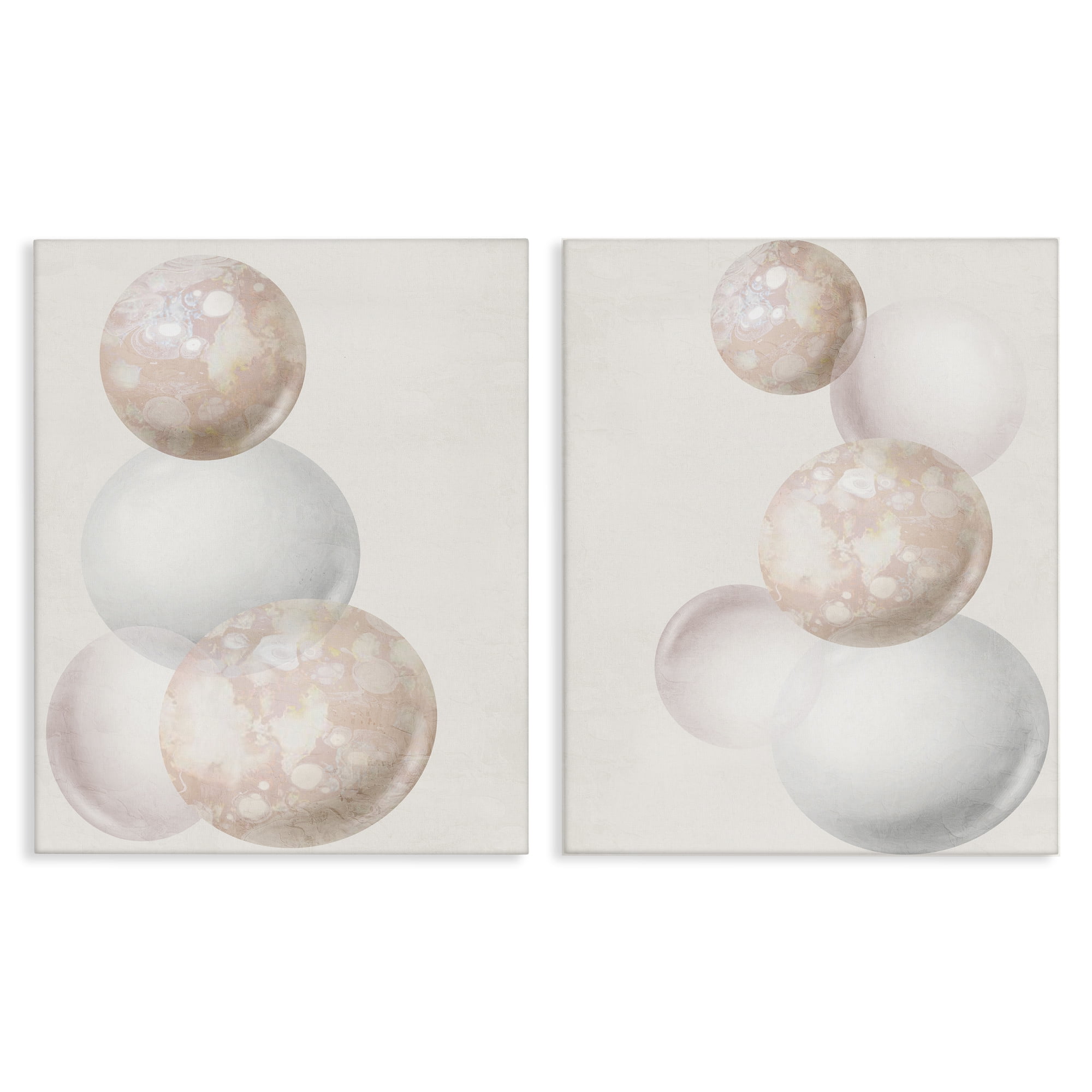 Stupell Industries Stacked Spheres Speckled Abstract Painting Wrapped Canvas Art Print Wall Art, 24 x 30, Set of 2