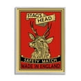 thumbnail image 1 of Stupell Industries Stag's Head Safety Match Advertisement Deer Red Yellow, 16 x 20, Designed by Mark Rogan, 1 of 7