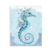 Stupell Industries Stained Glass Seahorse Nautical & Beach Painting Unframed Art Print Wall Art, 11 x 14