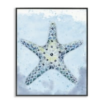 Stupell Industries Stained Glass Starfish Nautical & Beach Painting Black Framed Art Print Wall Art, 11 x 14