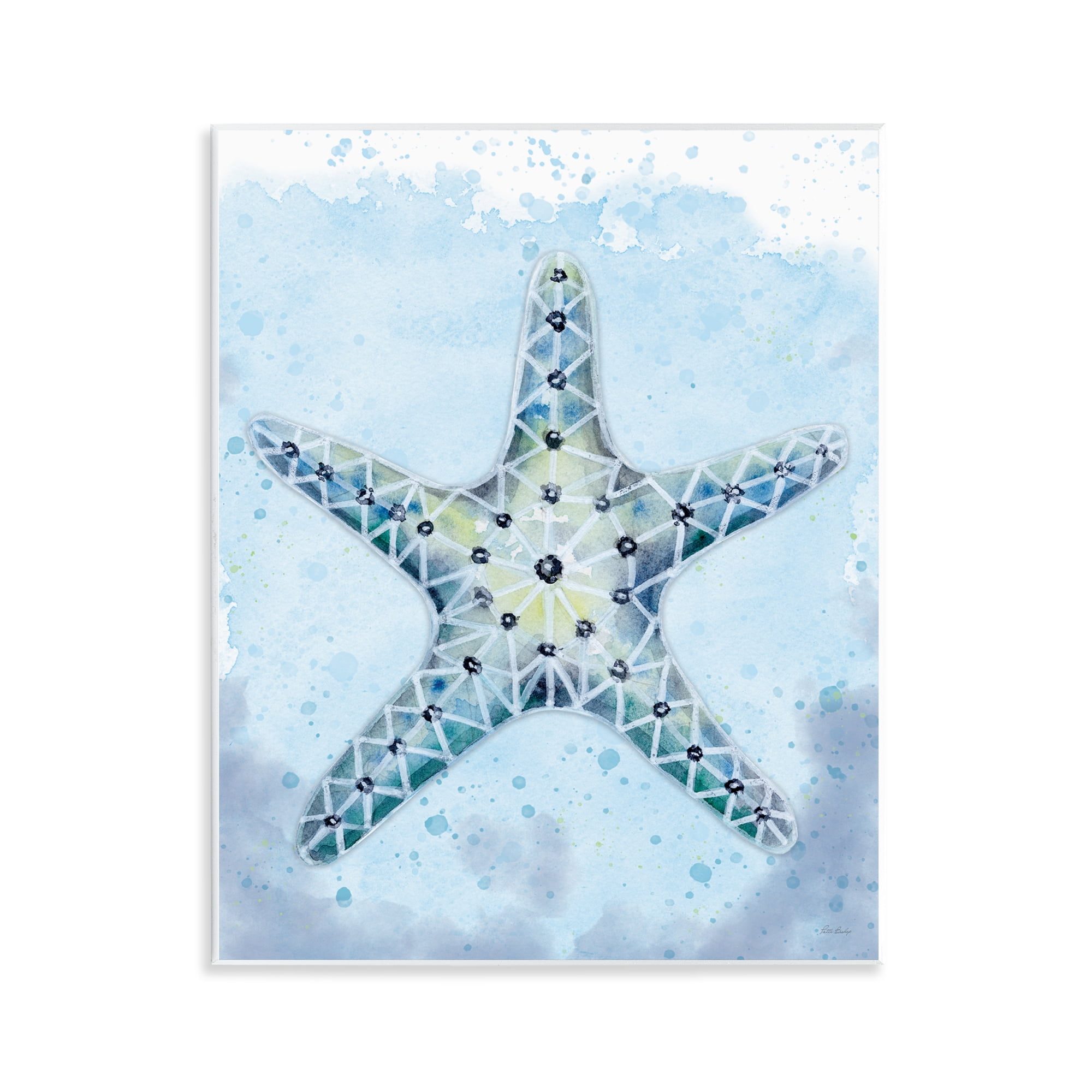 Stupell Industries Stained Glass Starfish Nautical & Beach Painting Unframed Art Print Wall Art, 11 x 14