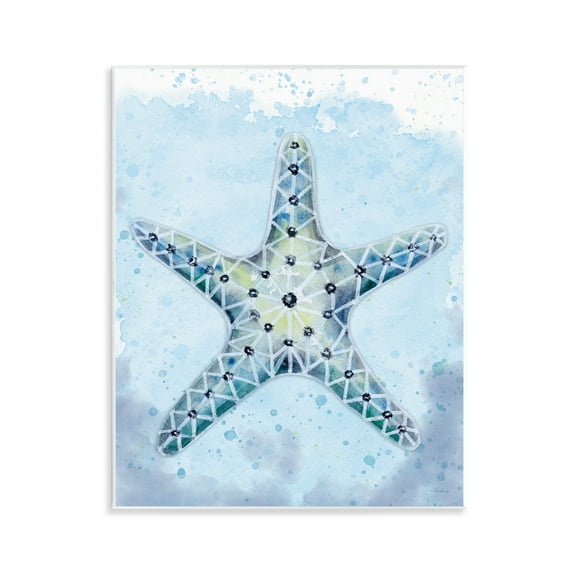 Stupell Industries Stained Glass Starfish Nautical & Beach Painting Unframed Art Print Wall Art, 11 x 14