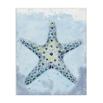 Stupell Industries Stained Glass Starfish Nautical & Beach Painting Wrapped Canvas Art Print Wall Art, 16 x 20