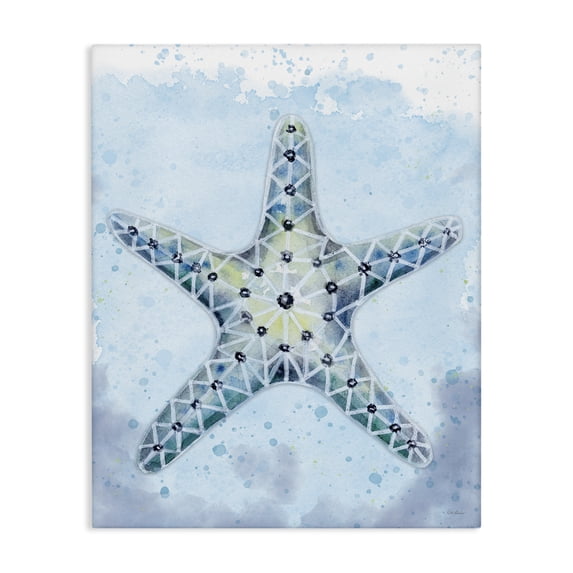 Stupell Industries Coastal Stained Glass Starfish Canvas Art, 16 x 20, by Patti Bishop