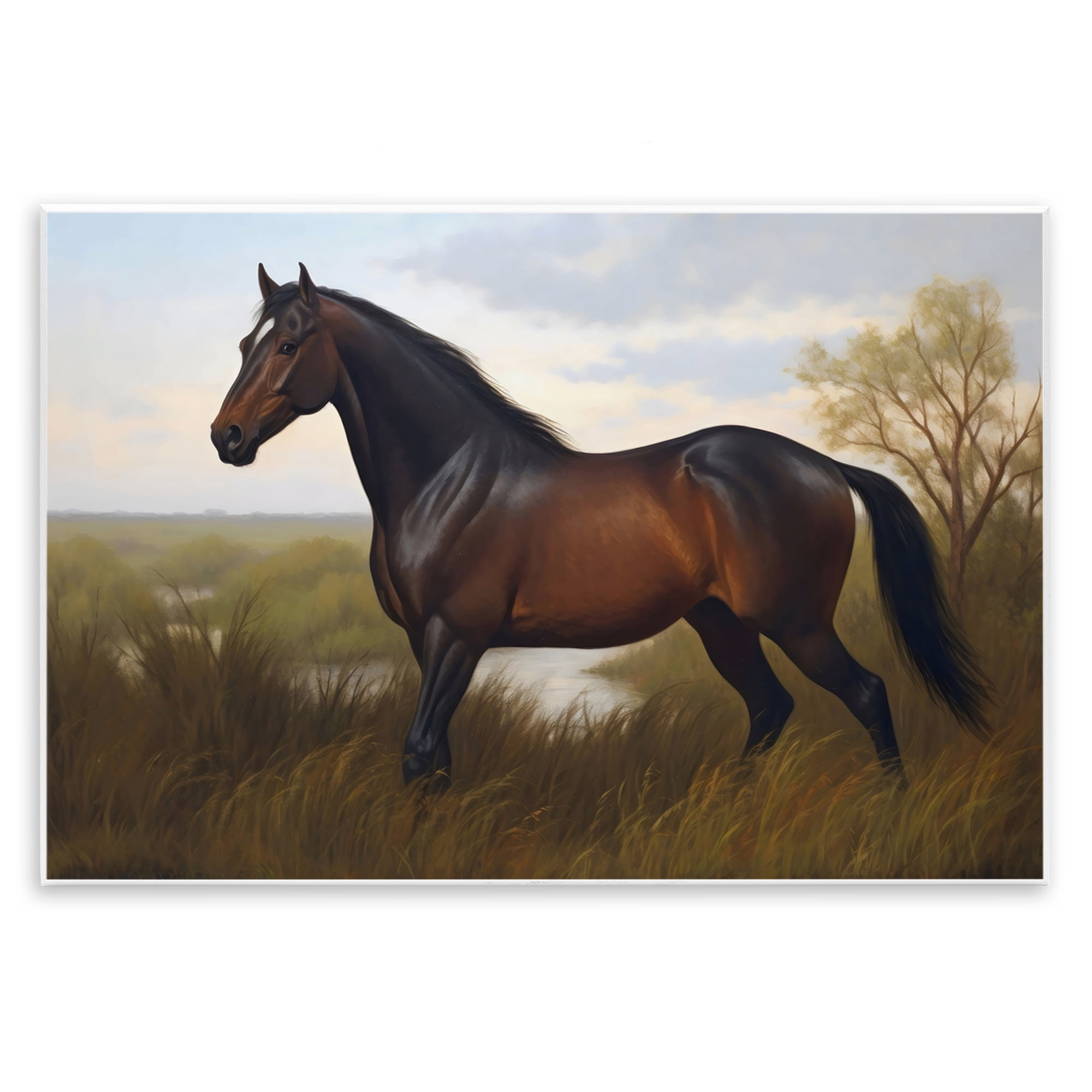 Stupell Industries Stallion in Marshland Wall Plaque Art, design by Creative Studio