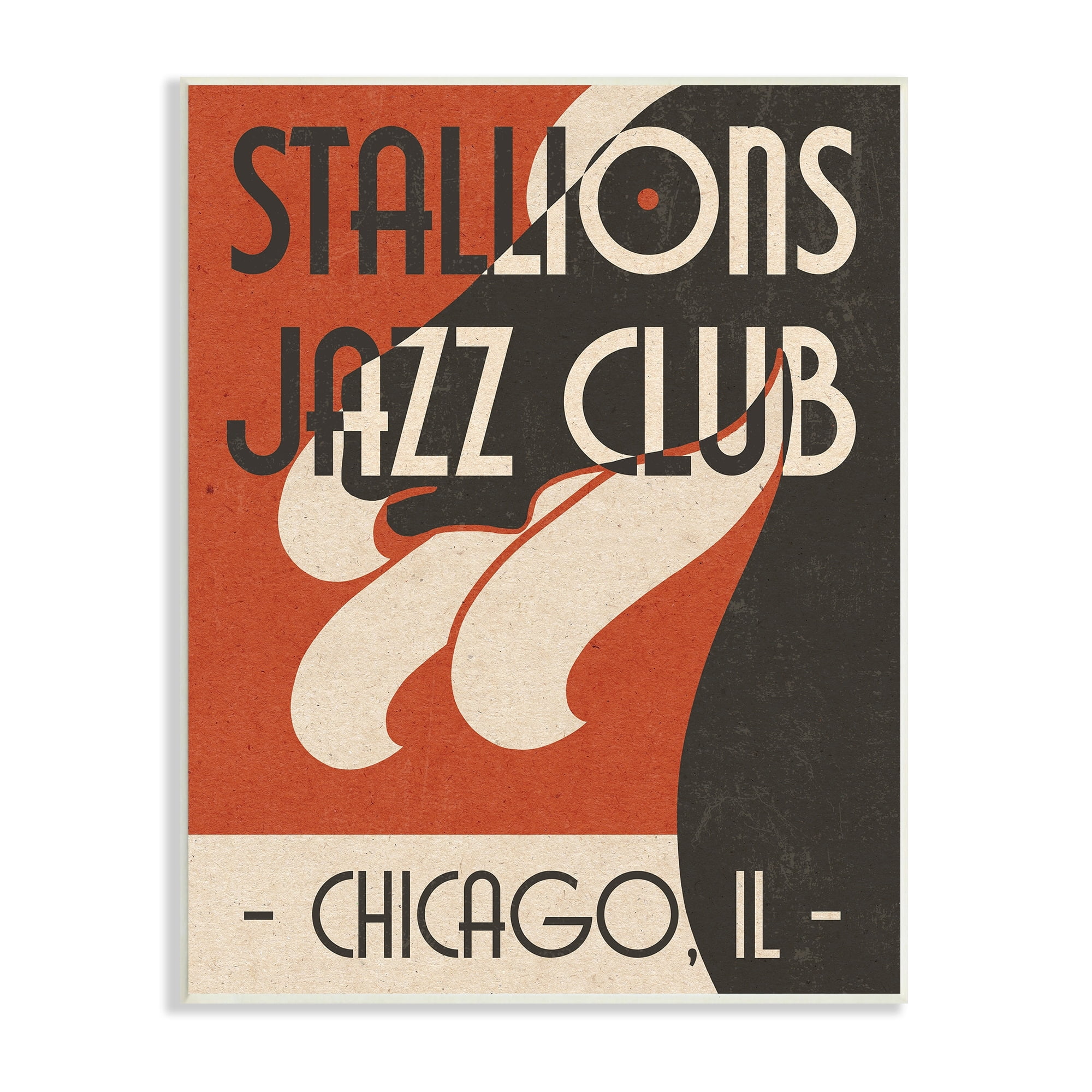Stupell Industries Stallions Jazz Club Retro Abstract Horse Chicago Illinois, 13 x 19, Design by Daphne Polselli