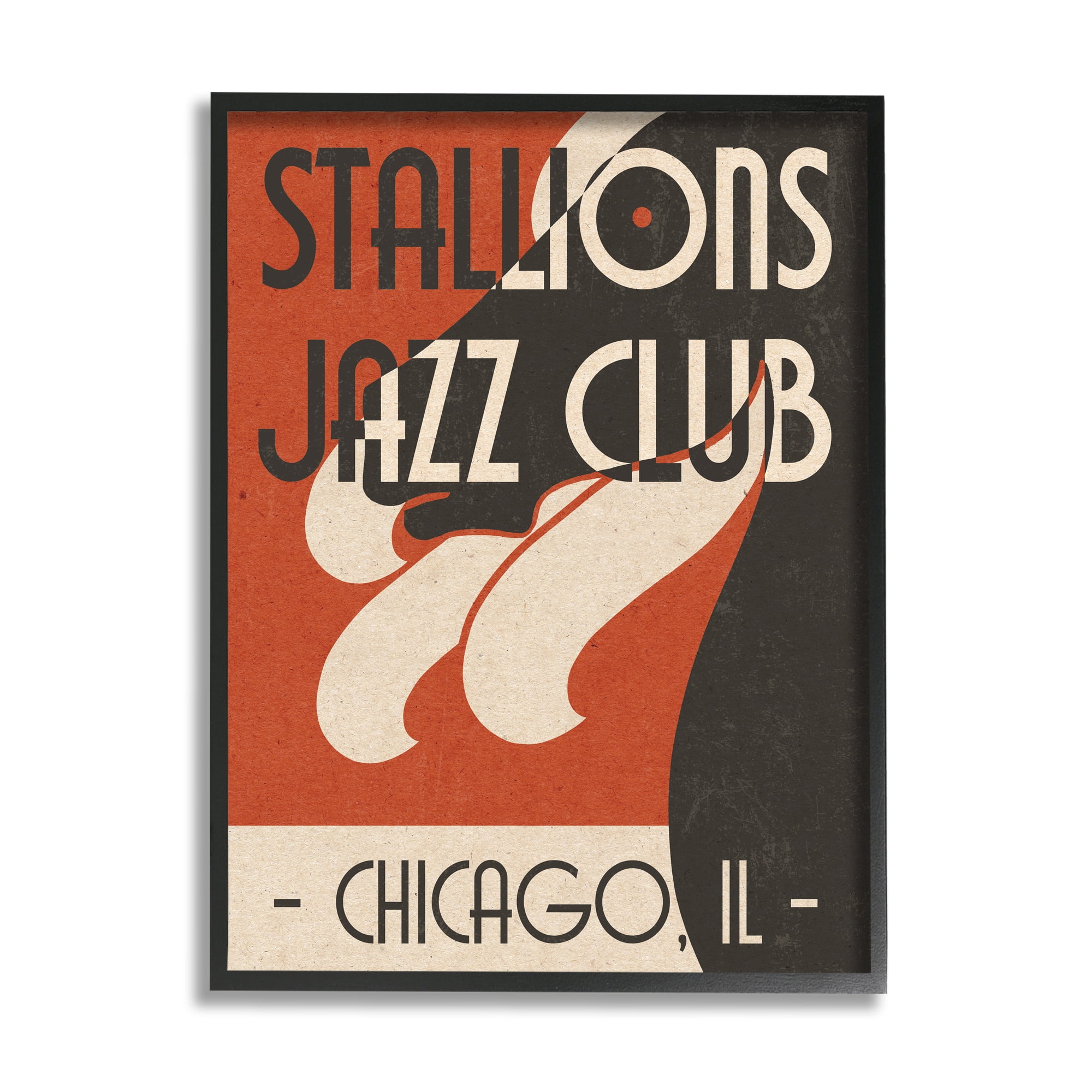 Stupell Industries Stallions Jazz Club Retro Abstract Horse Chicago Illinois, 24 x 30, Design by Daphne Polselli