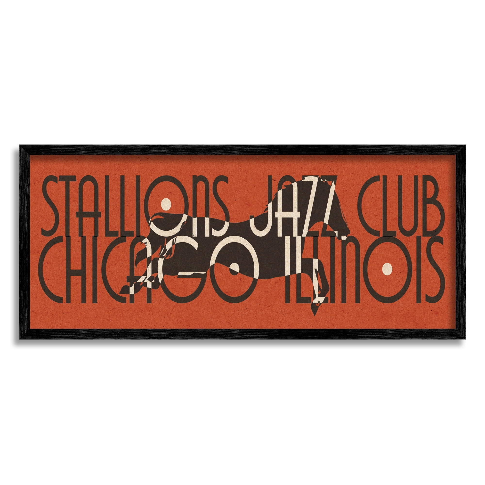 Stupell Industries Stallions Jazz Club Vintage Race Horse Chicago Illinois, 30 x 13, Design by Daphne Polselli